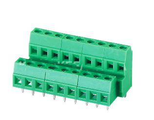 China 128B-3.5 3.81 Double Layer PCB Screw Terminal Block Green Plastic Material pcb terminal blocks pcb wire connector for sale