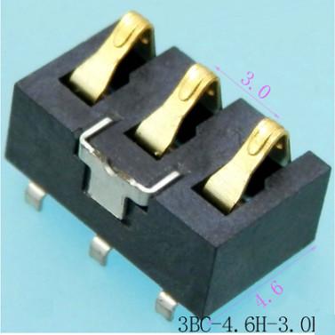 China BC Battery Connector 3P Micro Usb Pcb Connector Metal Gold Color With White Black House for sale