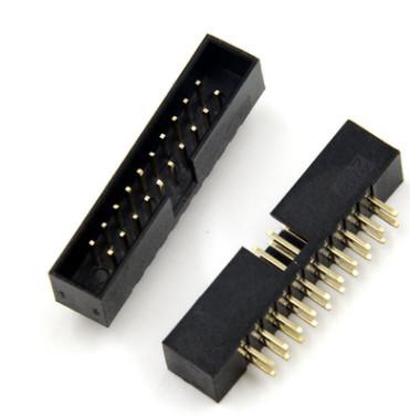 중국 2.54mm는 황금 짜개진 조각 핀을 가진 상자 우두머리 IDC 소켓 연결관 2X10핀 검정을 가렸습니다 판매용