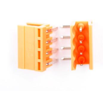 China RD HT3.96R 3.96 pitch 300V 10A plug in terminal type male pin type orange color for sale