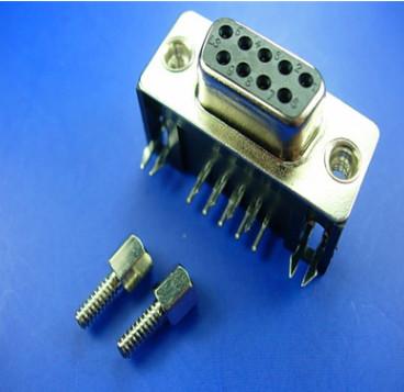 China D-SUB 9pin Male Female Connector Strigh Pin With Long Screw Fixed for sale