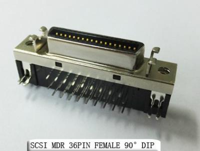 China Scsi Mdr 68 Pin 36 Pin Female Electrical Connectors 90 Degree Dip for sale