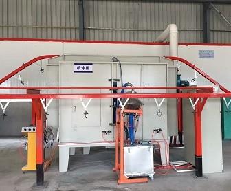 China 380V/50HZ Dust Blowing System Powder Spraying Chamber Hanging Conveying Mode for sale