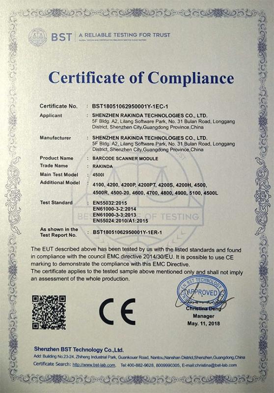 CE - Shenzhen Rakinda Technology Development Co., Ltd.
