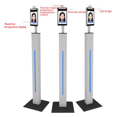 China Column Type 8 Inch RS485 Face Recognition Temperature Measurement for sale