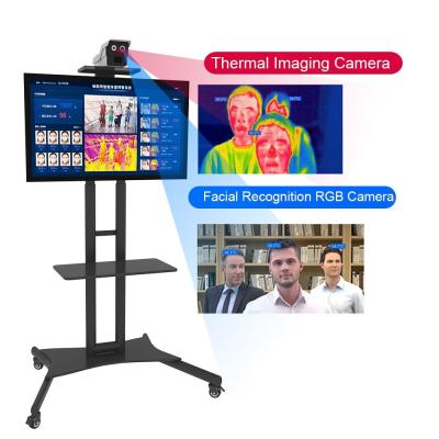 China LCD Face Recognition Thermometer Terminal Touchless Temperature Screening Kiosk for sale
