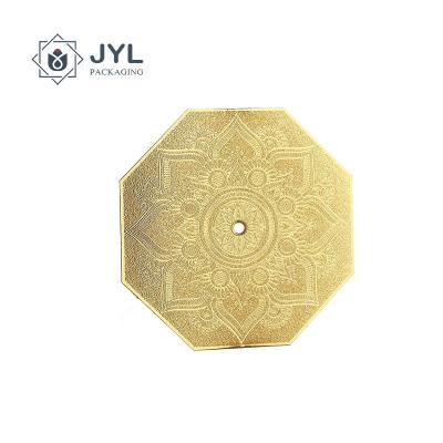 China Etching Gold Foil Metal Sticker Labels Polygonal Stainless Steel for sale