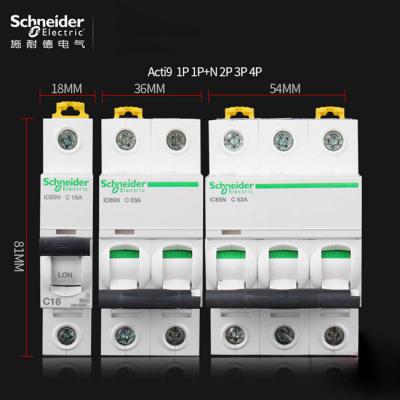 China Acti9 MCB Schneider Electric Miniature Circuit Breaker 6~63A, 1P,2P,3P,4P,DPN for electrical distribution for sale