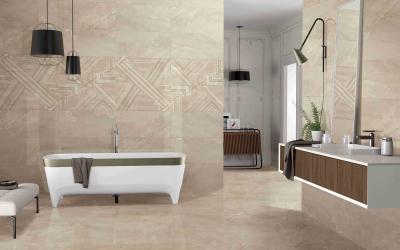 China Grey Marble Effect Ceramic Wall Tiles 400*800mm Size Interior Glazed for sale