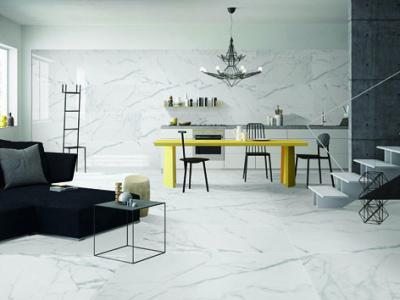China Carrara Super White Marble Porcelain Tile 12 Mm Thickness Acid Resistant for sale