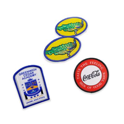 China School Applique Woven Patch Badges , Sew On Embroidered Patches OEM for sale