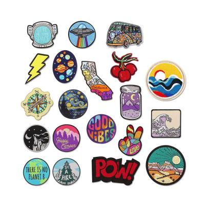 China Embroidery Woven Patch Label Sew On Applique Polyester Material for sale