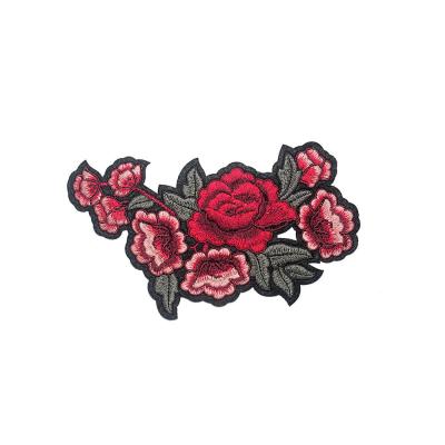 China Custom Clothes Patch Embroidered Flowers Logo Iron On Patches Hats Clothes for sale