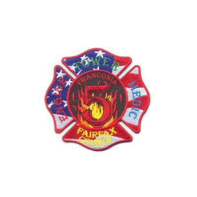 China 9 Colors Fire Department Iron On Patches , Logo Embroidered Custom Uniform Patches for sale