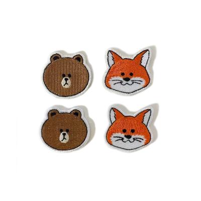 China Animal Fox Logo Clothing Embroidered Patches For T Shirt Laser Cut Border for sale