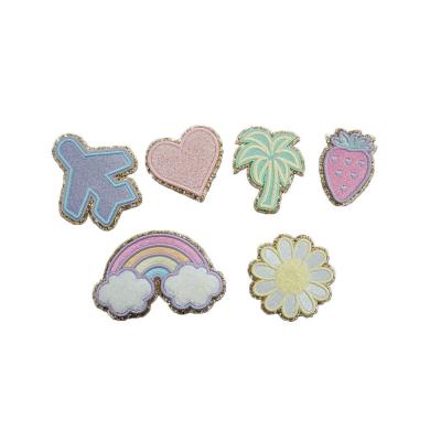 China Ironing Glitter Cute Embroidered Patches For Kids Clothes Bags for sale