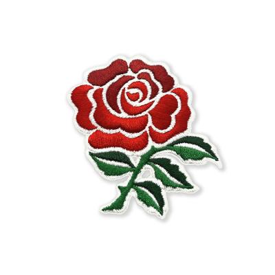 China Flower Rose Logo Clothing Embroidered Patches Sew On 3D Applique For Dress​ for sale