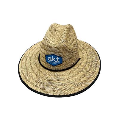 China 11.5 Cm Brim​ Woven Sun Hats , Outdoor Surfing Lifeguard Straw Hats for sale