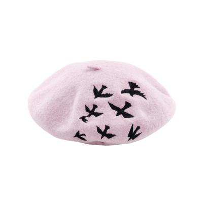 China Polyester Wool Beret Cap Hat Solid Color​ For Women Halloween for sale