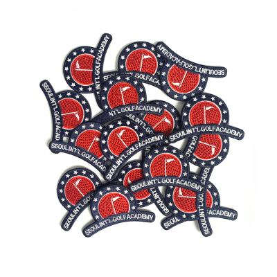 Китай Twill Iron On Custom Logo Embroidered Patches Heat Cut Border продается