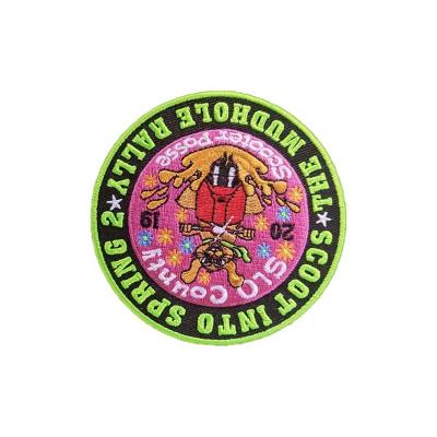 China OEM Hat Clothing Embroidered Patches Self - Adhesive Backing for sale