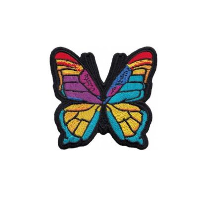 China Butterfly Shape Clothing Embroidered Patches Woven Chenille Iron On Sew On Heal Seal à venda