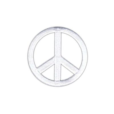 China Peace Sign Embroidered Iron On Fabric Patches 3D Handmade DIY For Garment Hat à venda