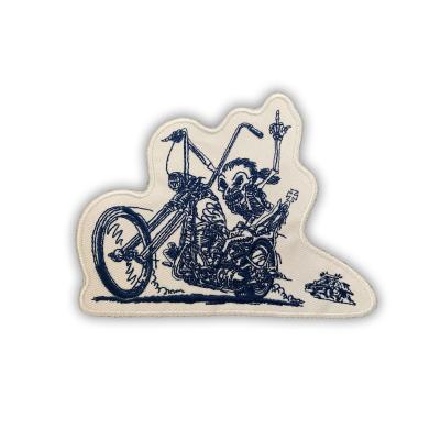 China Twill Material Embroidered Biker Patches , Iron On Motorcycle Patches OEM for sale