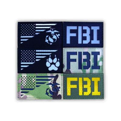 China Police Ir Reflective Patches Velcro Hook And Loop Backing Laser Cut Border for sale