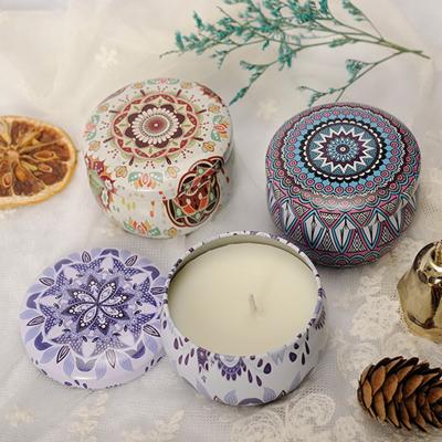 China Luxury Eco Friendly Vegan Candles , Tinplate Natrual Scented Candles for sale