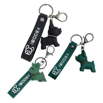 China PU Key Chain Ornaments , Resin pitbull dog keychain Electroplated 0.02kg for sale