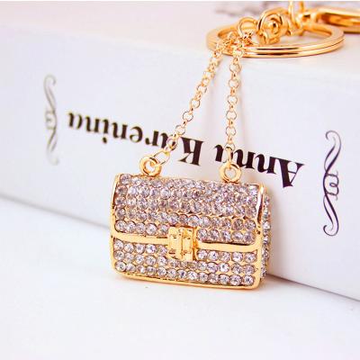 China Mini Bag Crystal Car Keychain Multifeature 50mm Length Multicolor for sale