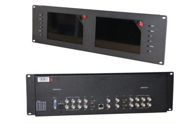 China 3G HD SDI HDMI Composite YPbPr Triple Rack Mount Dual Monitor For TV Center for sale