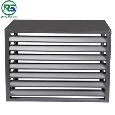 China Deco Pipe Wall Aluminium Outdoor Metal Air Conditioner Cover Vent Shutter Window Square Height for sale