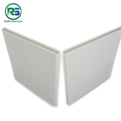 China Perforated Lay In Metal Ceiling Tiles White Aluminum Suspended 600mmx600mm for sale