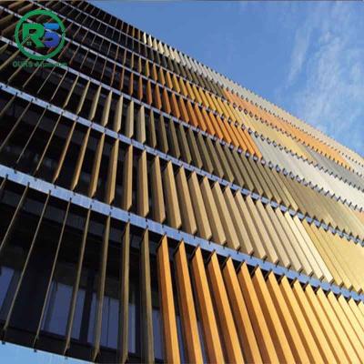 China Vertical Aluminum Sun Shade System Sun Blocking Panel PPG Aluminium Profile Shutters for sale