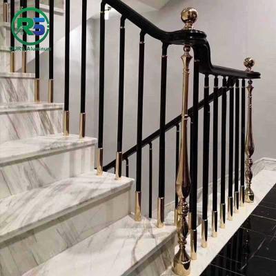 China Peak Black Deck Aluminum Stair Railing Hand And Base 1200mm 1500mm 1800mm Height for sale