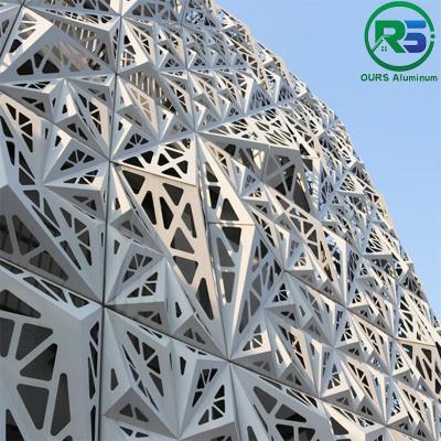 China Commercial Aluminum Art Deco Wall Panels Perforated Metal Cladding Facade for sale