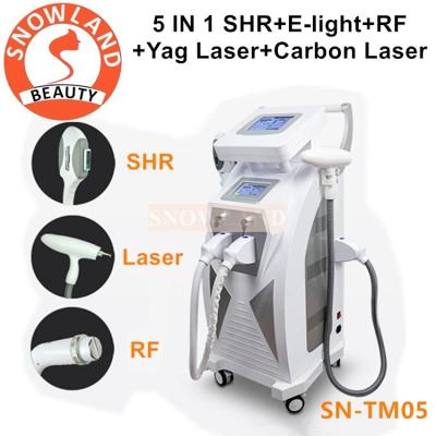 China 5 in 1 E-light IPL RF Nd YAG laser hair removal multifunction machine price for sale