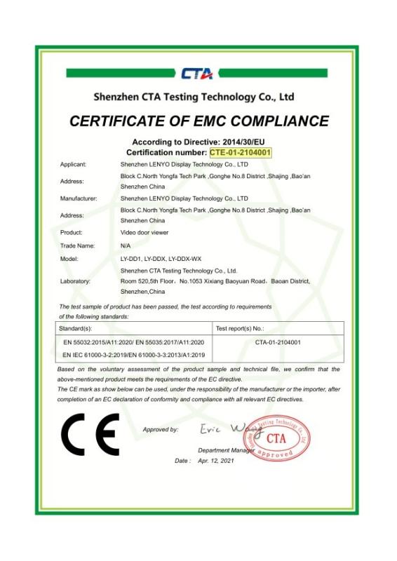 CE-EMC - Shenzhen Lenyo Display Technology Co., Ltd.