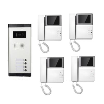 China 4 Family Handset Apartment Video Doorbell CMOS Audio Intercom System Remote Talk for sale