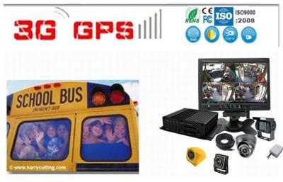 Chine La voiture DVR d'appareil-photo du système de surveillance de Buse d'école 4 avec GPS/3G/WIFI vivent vue à vendre