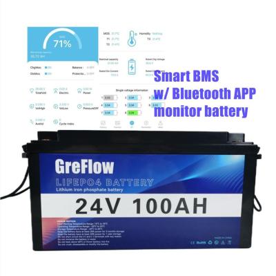 Chine 6000 paquet de batterie des périodes 2560WH 24V Lifepo4 24V 100Ah avec la cellule prismatique à vendre