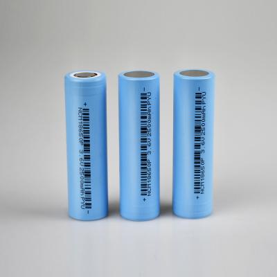 China 3.6V 2500mAh 18650 Lithium Ion Battery 8C Cylindrical Li ion Battery for sale