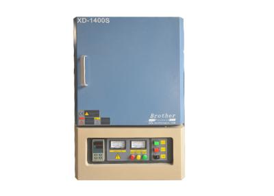 China Programmable Industrial Muffle Furnace 1400 C Box Shape Blue Color Double Layer for sale