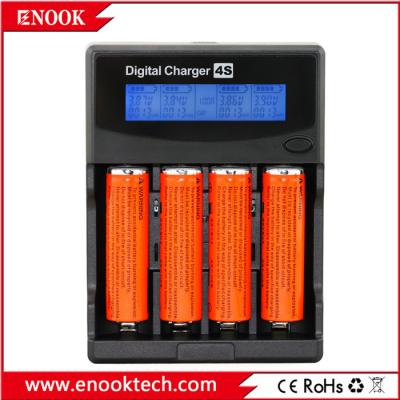 China Enook 4S Cargador de batería de iones de litio recargable 18350 18650 26650 Cargador de batería en venta