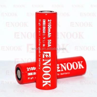 China Good quality 3.7v 18650 enook battery ,mechanical mod 18650 battery 2100mAh 50A for sale