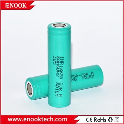 China Em estoque 18650 samsung 20R 3.7v 2000mah 18650 Bateria de lítio recarregável de íons de lítio para bateria à venda