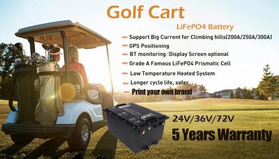 China Smart Lithium Golfwagen Batterie 51.2V 48V 100Ah 200Ah Lifepo4 Golfwagen Elektro 48volt Batterien Golfwagen Batterie Pack zu verkaufen