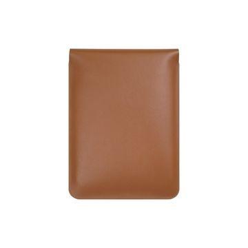China Brown Leather Protective Laptop Bag Sleeves With Magnetic Buckle for sale
